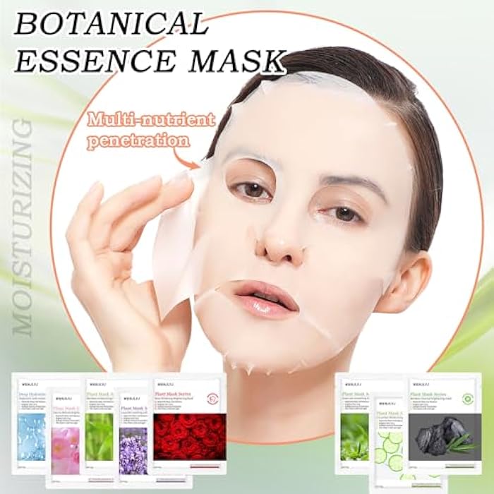 WENJLYJ 22PCS Face Mask Set,Moisturizing Facial Sheet Mask,Hydrating Face Mask Skin Care - Image 2