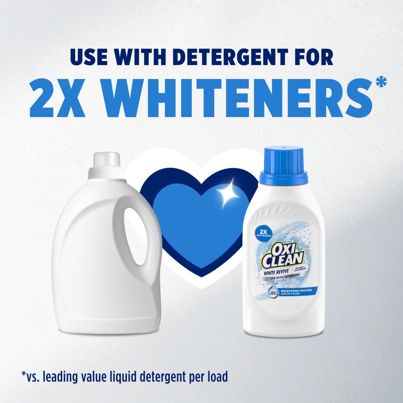 Oxiclean أوكسي كلين وايت ريفايف مبيض سائل مزيل للبقع، مبيض أكسجين مفعل بالماء للغسيل، 45 أونصة سائلة - Image 5