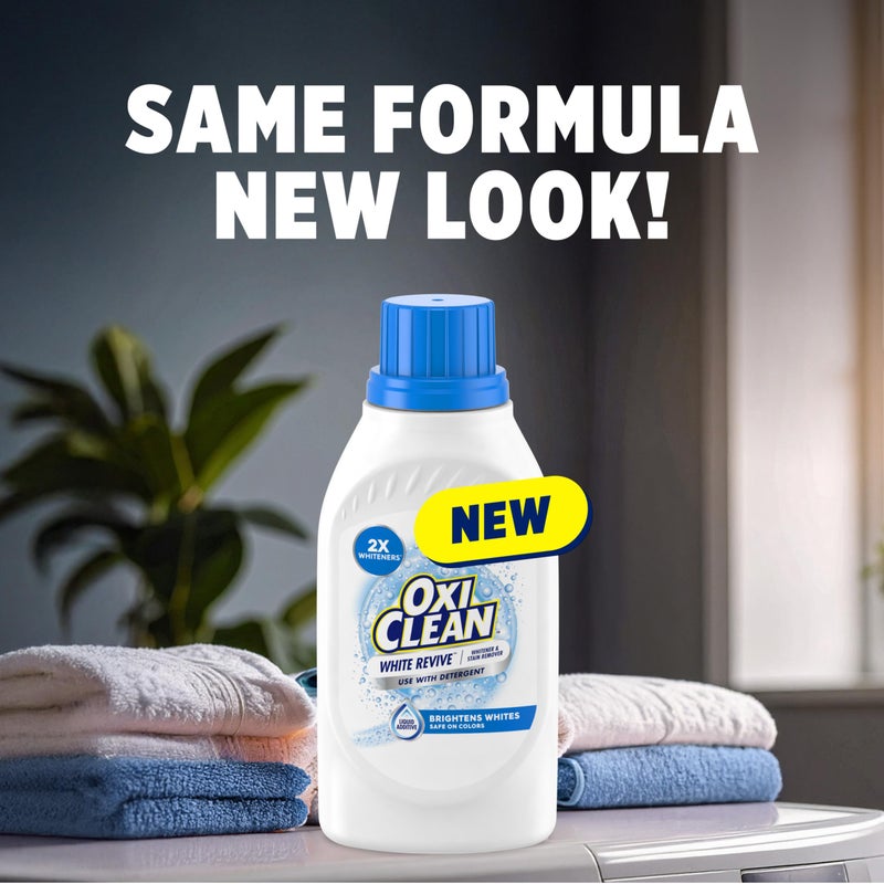 Oxiclean أوكسي كلين وايت ريفايف مبيض سائل مزيل للبقع، مبيض أكسجين مفعل بالماء للغسيل، 45 أونصة سائلة - Image 2