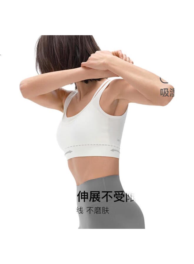 Ubras Seamless Double-Layer Medium Support Sports Tank Top Breathable High Elastic Moisture-Wicking Underwear Women'S Beige M - Image 3