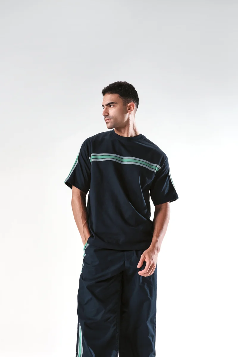 Rare Rabbit Men's Tape Detailed Boxy Fit T-Shirt