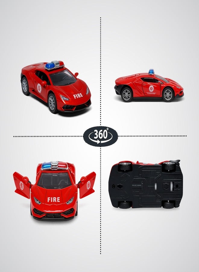 Speedyz Toy Fire Sedan Car 1:32 Scale Die-Cast Metal with Opening Doors and Pull Back Action Realistic Toy Car - Image 2