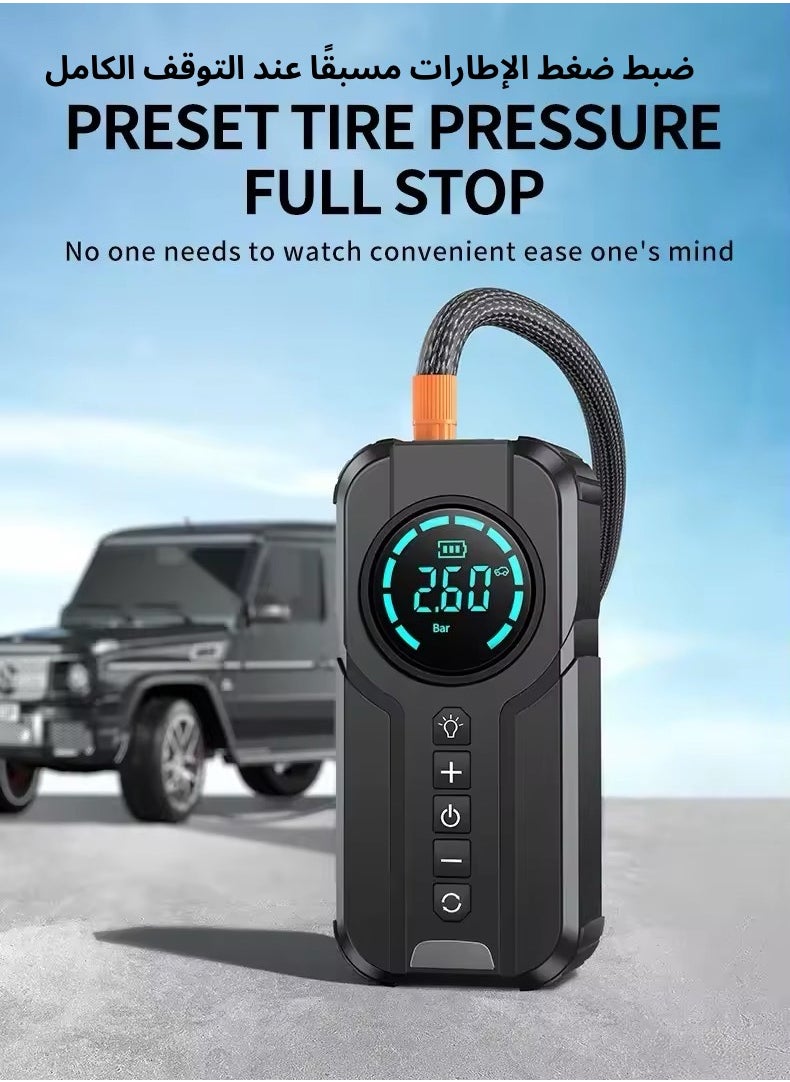 SH PROTECT TOUCH Original 1500A 10,000mah Car Jump Starter Air Compressor Pump With Lighting 4 In 1 Multi-function Tire Inflator Auto Portable Battery Starter (Car Engine All 12V unlimited Diesel Engine 3.5L)  - Image 5