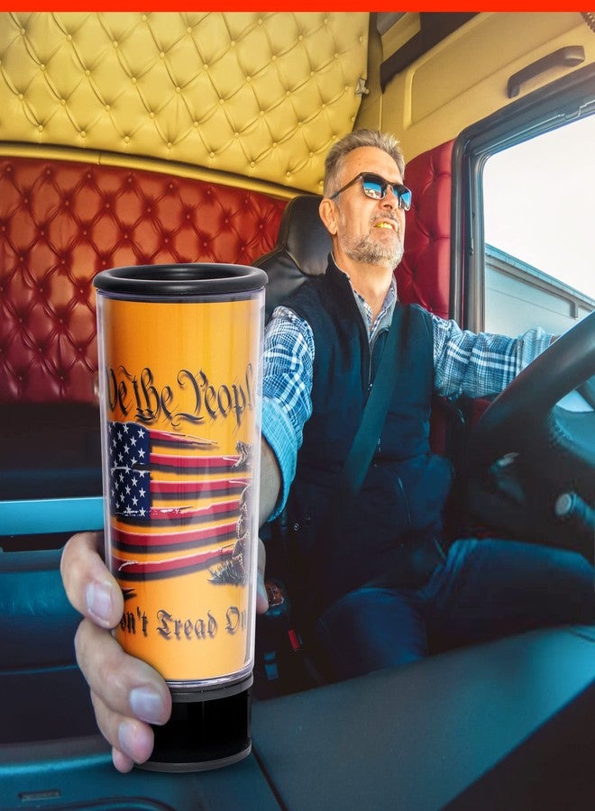 Spit Bud Don't Tread On Me #2 The Ultimate Spittoon for Chew - Portable Dip & Snuff Cup with Lid, Pop Tab, Spill-Proof Funnel, Can Cutter & Holder - Fit in Cup Holders - Holds 8oz - Made in USA - Image 2