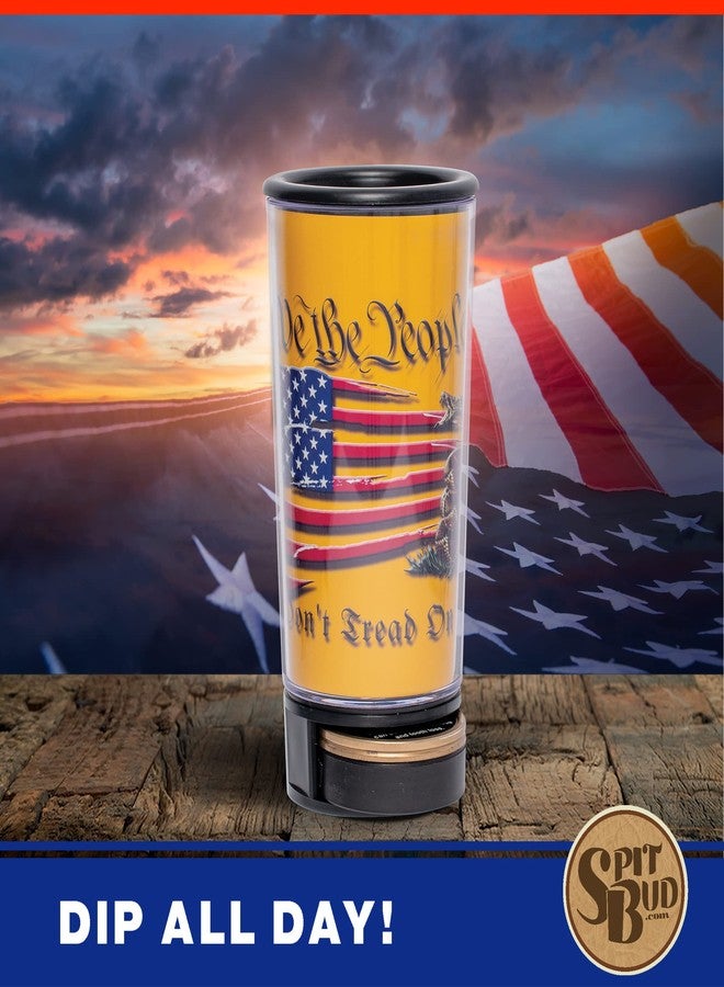 Spit Bud Don't Tread On Me #2 The Ultimate Spittoon for Chew - Portable Dip & Snuff Cup with Lid, Pop Tab, Spill-Proof Funnel, Can Cutter & Holder - Fit in Cup Holders - Holds 8oz - Made in USA - Image 3