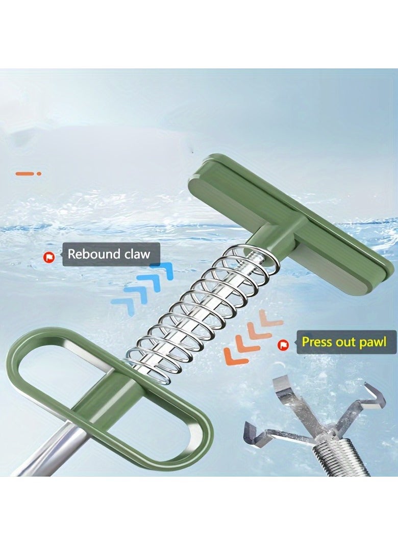 Generic - 1pc Flexible Sink Grabber Reacher Tool with 4 Claws Drain Unclogger Tool, Drain Clog Remover Tool for Sink, Tube Drain Cleaning Toilet with Grab Handle Pickup Unblocker Sewer Dredging Tool, 35.4inch - Image 1