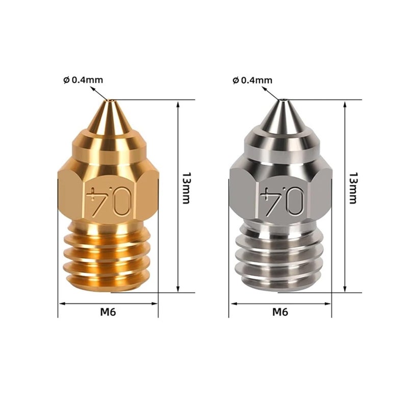 Creality CR6 SE CR5 PRO Ender 3 S1 Pro CR10 V2 0 6mm Silver 3D Printer Nozzle MK8 - Image 5