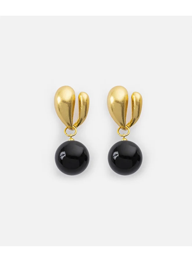 Metal Earrings With Contrasting Stones