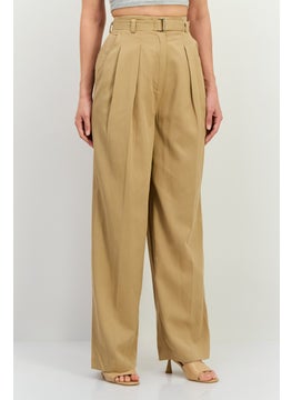 GANT Women Regular Fit Solid Palazzo Pant, Tan  - Image 1