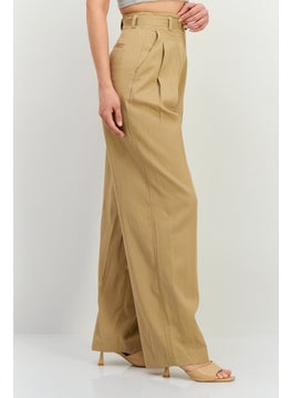 GANT Women Regular Fit Solid Palazzo Pant, Tan  - Image 2