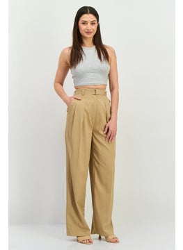 GANT Women Regular Fit Solid Palazzo Pant, Tan  - Image 4