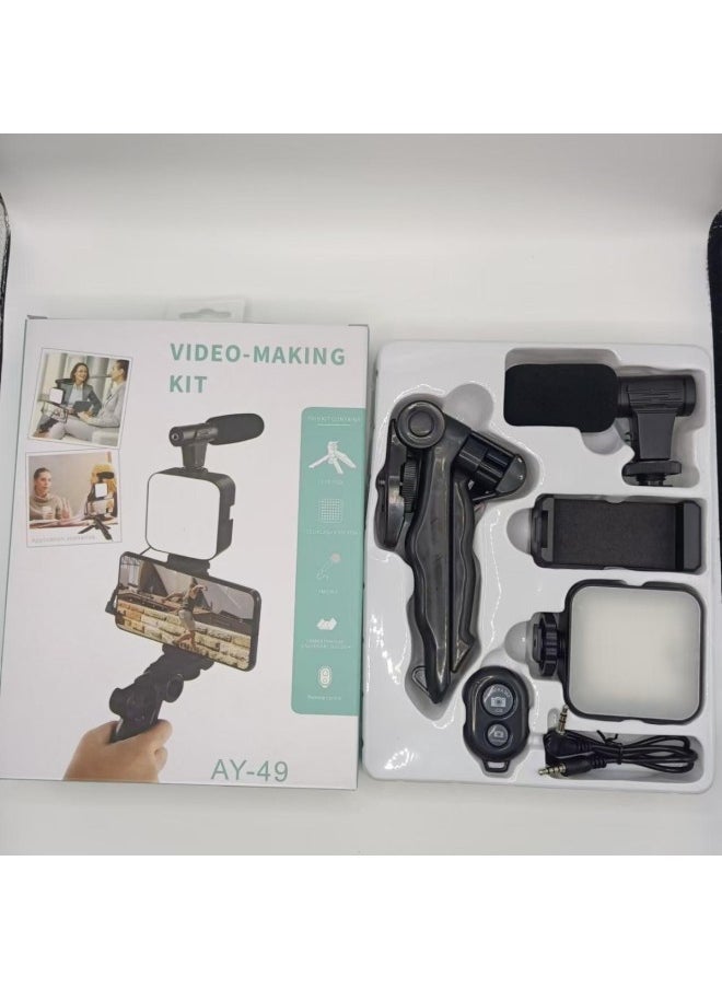 General - Small Anchor Live Mobile Phone Bracket Portable Photography Desktop Outdoor Tripod Recommend-Specifications:Ay-49 Single on With Bluetooth Remote Control (Not Equipped With Batteries) - Image 1