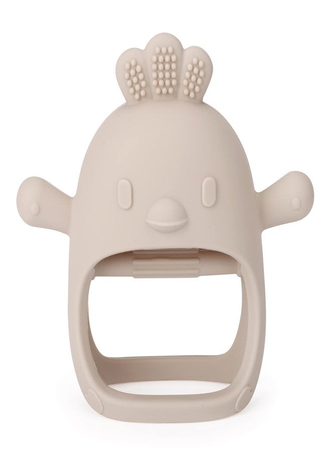 Socub Silicone Baby Teether Toys for Infants 3-6 6-12 Months, BPA Free Anti-Drop Silicone Mitten Teething Toy, Baby Chew Toys for Sucking Needs, Newborn Essentials & Baby Shower Gifts Girls (Beige) - Image 1