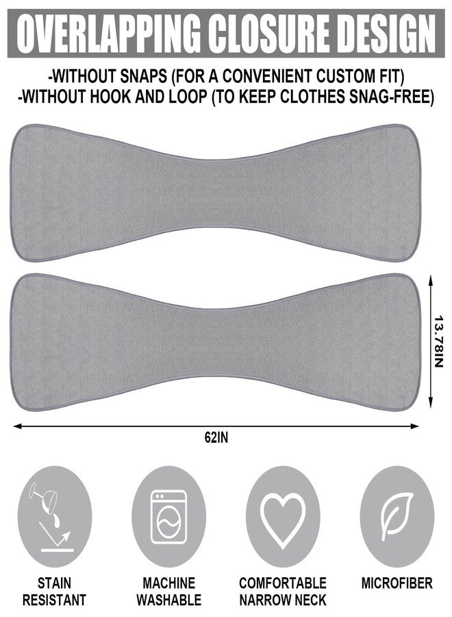 Silicherry 6 Pcs Adult Bibs Scarf for Eating Dignity Dining Protectors Scarf Bibs for Elderly Senior Citizens Washable Bibs (Gray) - Image 2