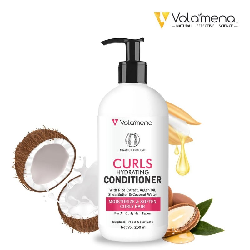 VOLAMENA WITH DEVICE Volamena Curly hair Hydrating Conditioner with Rice Extract Argan oil Coconut Water Shea Butter I nourishes your curls like a pro 250 ml - Image 2