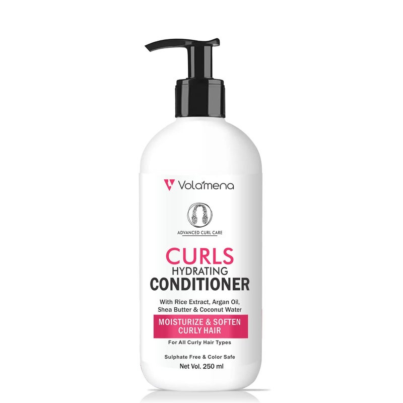 VOLAMENA WITH DEVICE Volamena Curly hair Hydrating Conditioner with Rice Extract Argan oil Coconut Water Shea Butter I nourishes your curls like a pro 250 ml - Image 1
