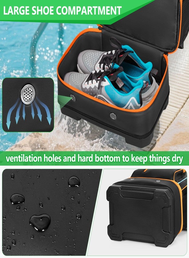 Smasrob 35L Swim Bag with Hard Shoe Compartment and 2 Insulated Sections, Swim Backpack for Swimmers with Multiple Pockets - Image 2