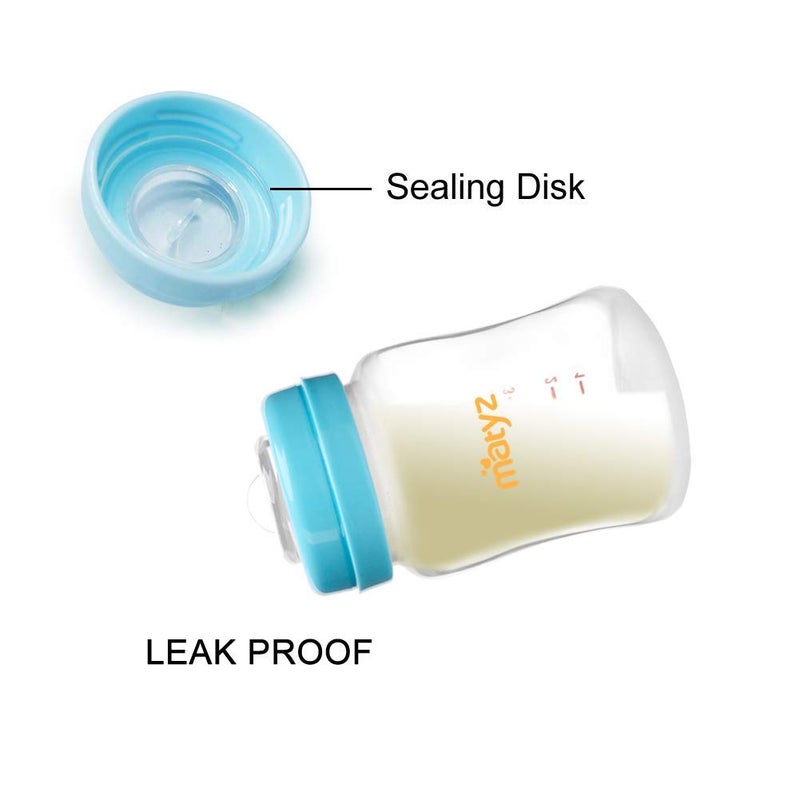 Matyz 4-PACK Wide Mouth Breast Milk Storage Containers With Lids (Blue, 6oz Each) - Freezer Safe Breastmilk Storage Bottles - Breast Pump Accessories For Medela Spectra Avent Breast Pumps - Image 3