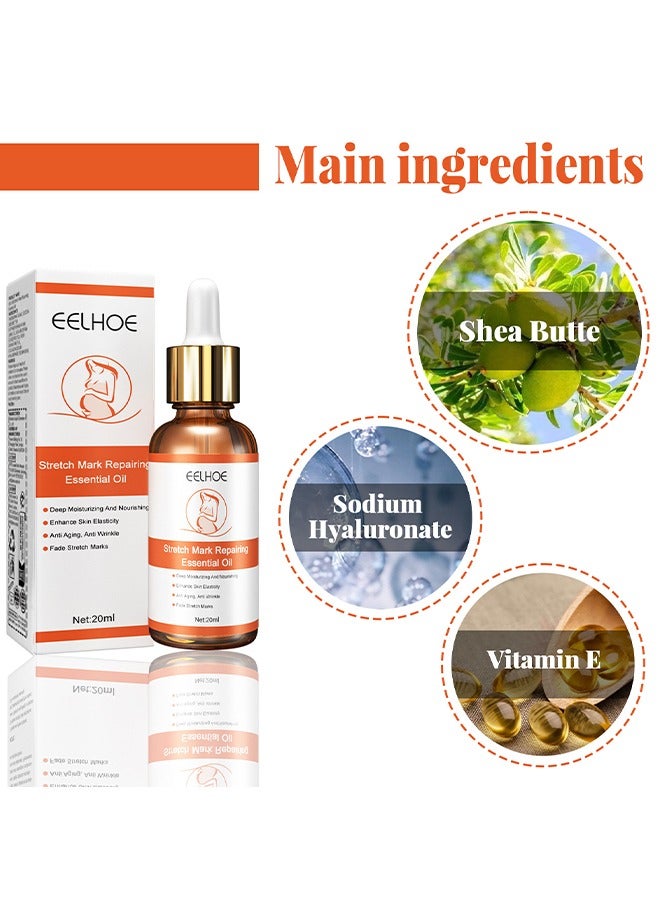 EELHOE Stretch Mark Repairing Essential Oil, Pure Natural Maternity Skin Care Body Oil Scar Repair Removal Stretch Marks Oil 20ML - Image 3