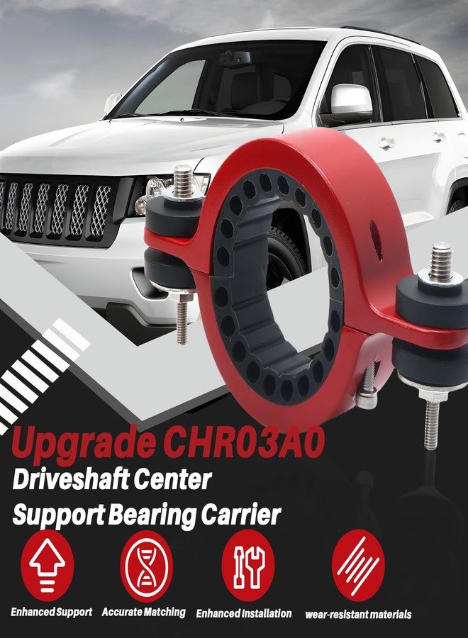 FEIMAOTUI Upgrade CHR03A0 Driveshaft Center Support Bearing Carrier Compatible with Dodge WD Durango 2011+, for Jeep WK2 Grand Cherokee 2011+ Replace 52853646AE 52853646AC (Red) - Image 2