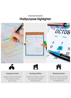 Monami Highlighters, Chisel Tip (1~4Mm) Highlighter, 6 Assorted Fade-Resistant Ink Highlighter Pen, Built-In Clip Pastel Ink Highlighter Sticks, School, Office, Back To School Supplies  - Image 4