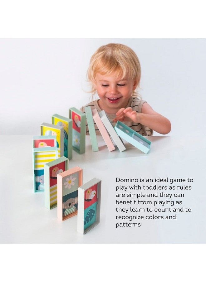 Taf Toys Train Dominoes Set Tile Board Game Domino Rally Games With Colorful Xl Domino Blocks For Toddlers & Kids 30 Months & Up Learn To Count Match & Name Colors. Classic Domino Play  - Image 3