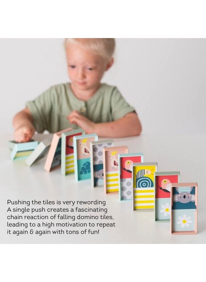 Taf Toys - Train Dominoes Set Tile Board Game Domino Rally Games With Colorful Xl Domino Blocks For Toddlers & Kids 30 Months & Up Learn To Count Match & Name Colors. Classic Domino Play - Image 1