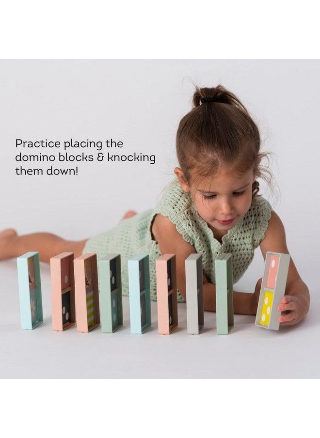 Taf Toys Train Dominoes Set Tile Board Game Domino Rally Games With Colorful Xl Domino Blocks For Toddlers & Kids 30 Months & Up Learn To Count Match & Name Colors. Classic Domino Play  - Image 5