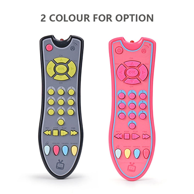 Kids Musical TV Remote Control Toy with Light and Sound Baby Early Education Toy 3 language Modes(English/French/ Spanish)for Toddlers Boys Girls - Image 4