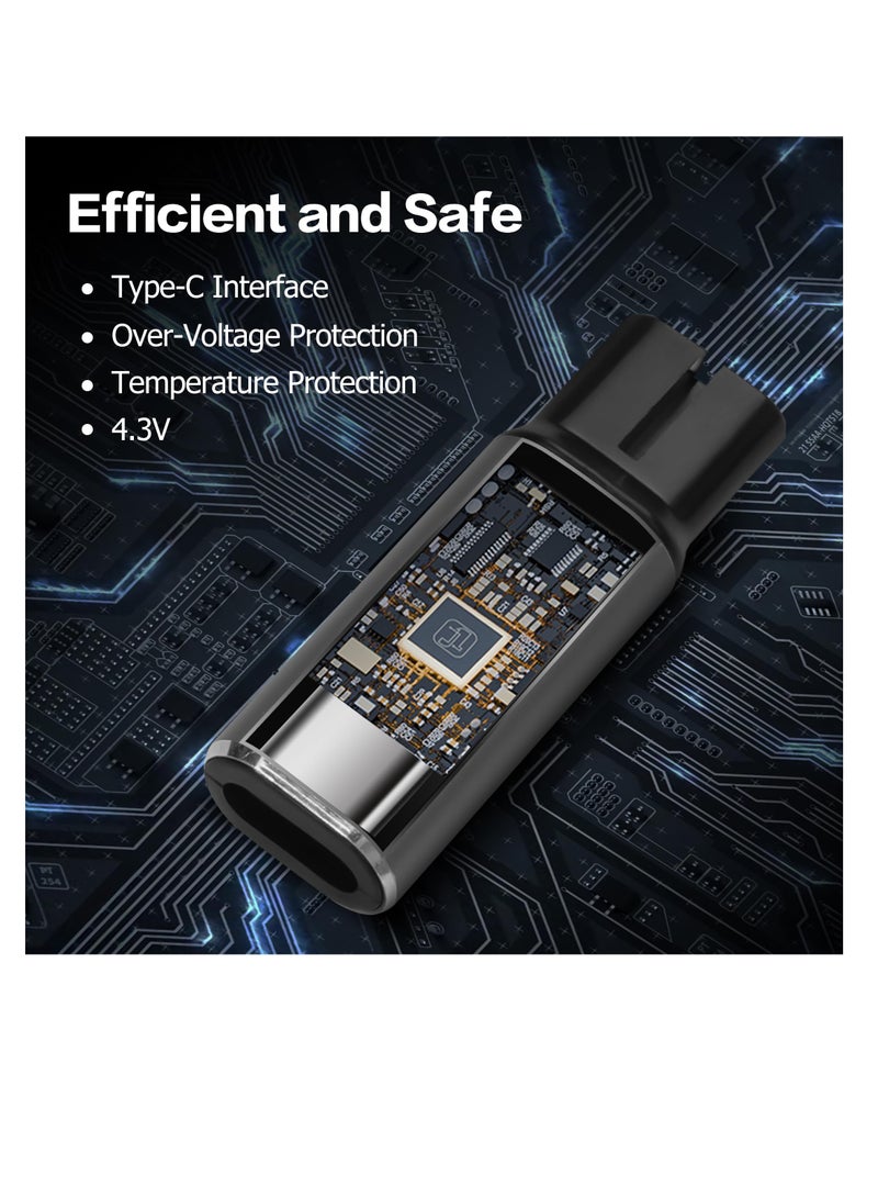 Excefore Type-C Shaver Charger Adapter, Shaver USB PD Adapter 5V 8V 15V, Charging Converter for Philips, Norelco, Oneblade, QP2520, QP2515, QP2620, A00390, HQ850, QP2530, USB Converter - Image 3