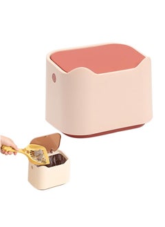 Cat Litter Bin With Push-On Lid, Cat Litter Box Waste Disposal System For Odor Control, Slim Cat Litter Bin Disposal System (Pink)