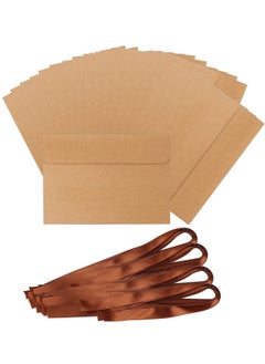KASTWAVE 50 Pack of Envelopes with Ribbon Kraft Paper Envelope Bags for Invitations, Wedding Parties, Valentine'S Day, Thanksgiving Vintage Envelopes  - Image 4