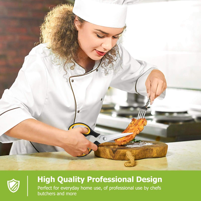 iBayam Kitchen Scissors, iBayam 2-Pack Kitchen Shears, 9 Inch Heavy Duty Dishwasher Safe Food Scissors, Multipurpose Stainless Steel Sharp Cooking for Kitchen, Chicken, Poultry, Fish, Meat, Herbs - Image 4