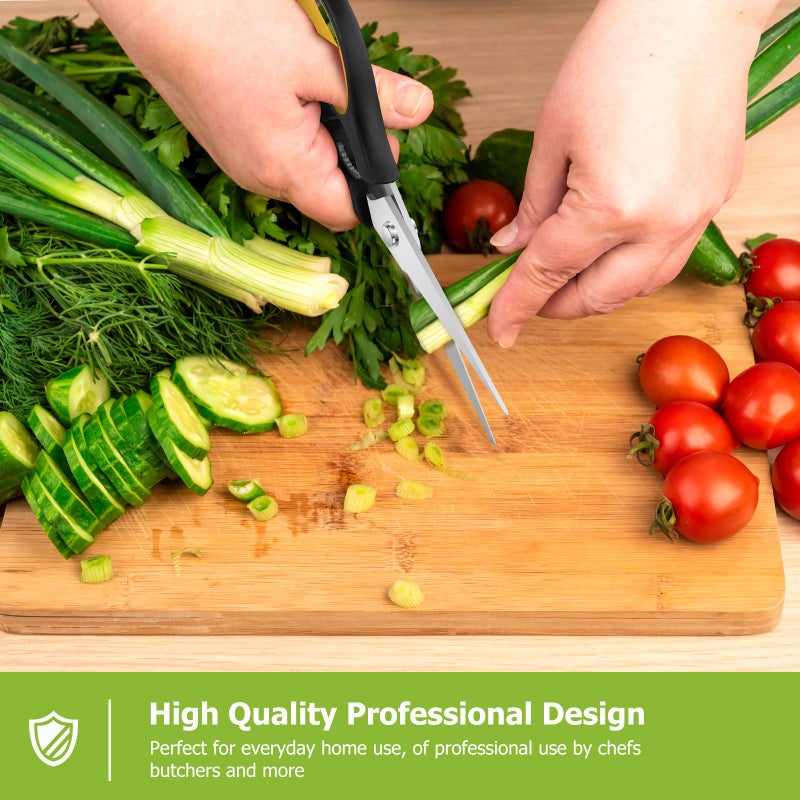 iBayam Kitchen Scissors, iBayam 2-Pack Kitchen Shears, 9 Inch Heavy Duty Dishwasher Safe Food Scissors, Multipurpose Stainless Steel Sharp Cooking for Kitchen, Chicken, Poultry, Fish, Meat, Herbs - Image 3