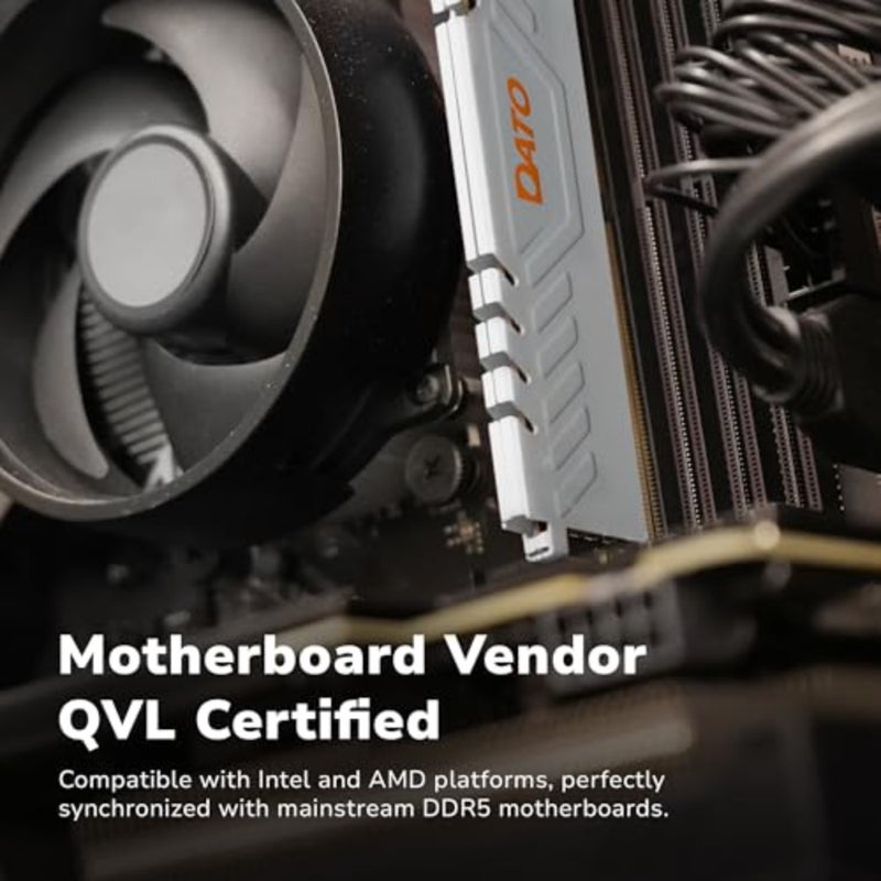 ذاكرة سطح المكتب للألعاب: DDR5 6000 ميجا هرتز، 32 جيجابايت 2x16 جيجابايت، مشتت حراري أبيض شديد، PC5-48000 CL38 1.35V غير ECC UDIMM - Image 3