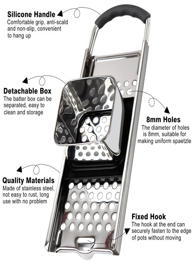 METLUCK Spaetzle Maker, METLUCK Premium Grade Stainless Steel Spaetzle Maker with Spider Strainer for Homemade Spaetzle German Egg Noodle Maker - Image 3