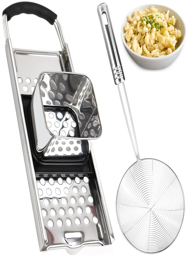 METLUCK Spaetzle Maker, METLUCK Premium Grade Stainless Steel Spaetzle Maker with Spider Strainer for Homemade Spaetzle German Egg Noodle Maker - Image 1