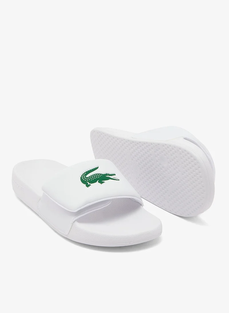 Lacoste WHT/DK GRN Serve Slides 0.0 Strap for Men | Best Price UAE