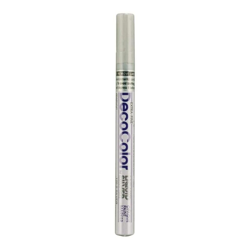 Creativ UCHIDA OF AMERICA CORP Uchida DecoColor Extra Fine Point Paint Markers (UCH120SSLV), Silver - Image 1