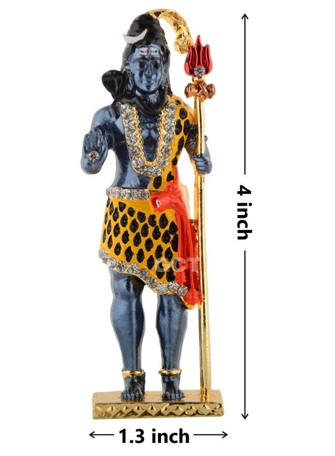 GCT Lord Shiv Idol Shiva Trishul Statue Shankar Murti (B-174) Blue Metal Statue for Home Décor Car Dashboard Mandir Pooja Murti Temple Puja Office Table Showpiece - Image 2