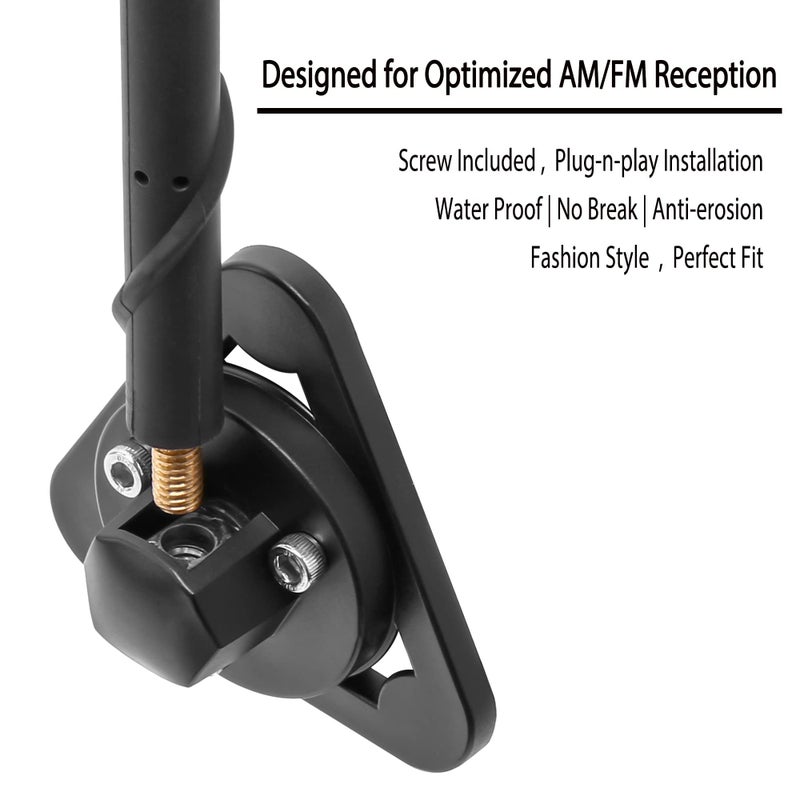 BASIKER Antenna for Jeep Wrangler Gladiator JL JK JT Rubicon Sahara 2007-2025, Short Jeep Wrangler Unlimited Sport 4xe Willys Mojave Antenna Replacement, 7 Inch Jeep Wrangler Gladiator Accessories - Image 4