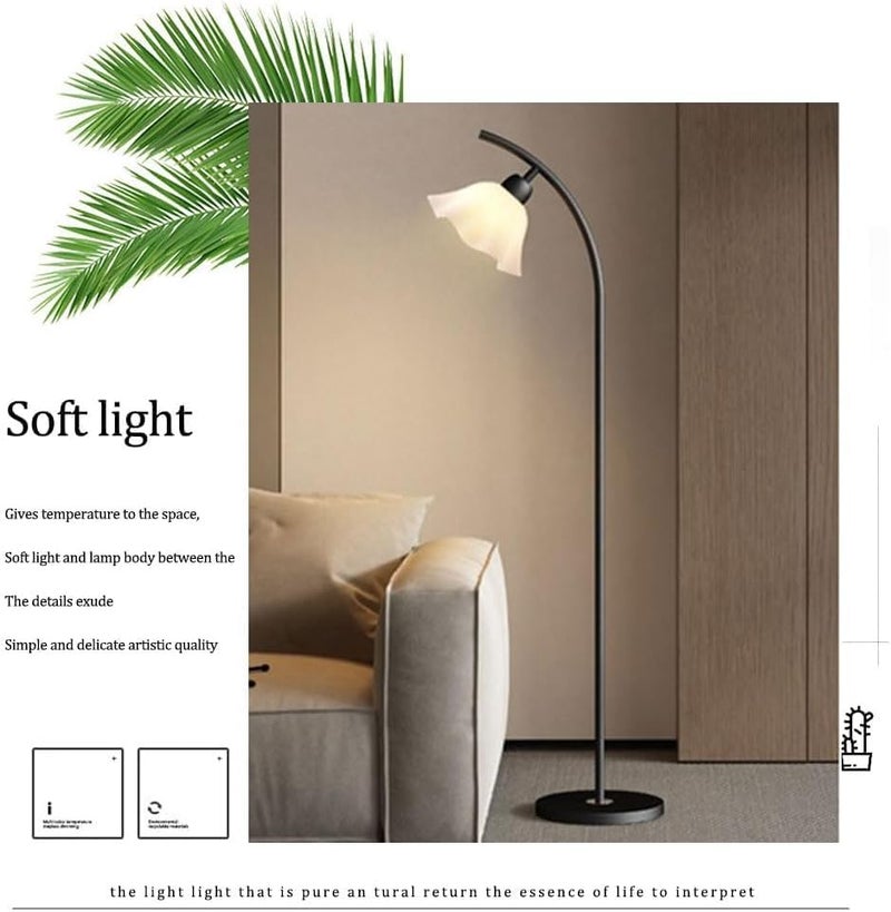 LINJIE Floor Lamp,Petal Shape Standing Lamp, Minimalist Standing Lamp,for Living Room/Bedroom/Study Room（white pole） - Image 4