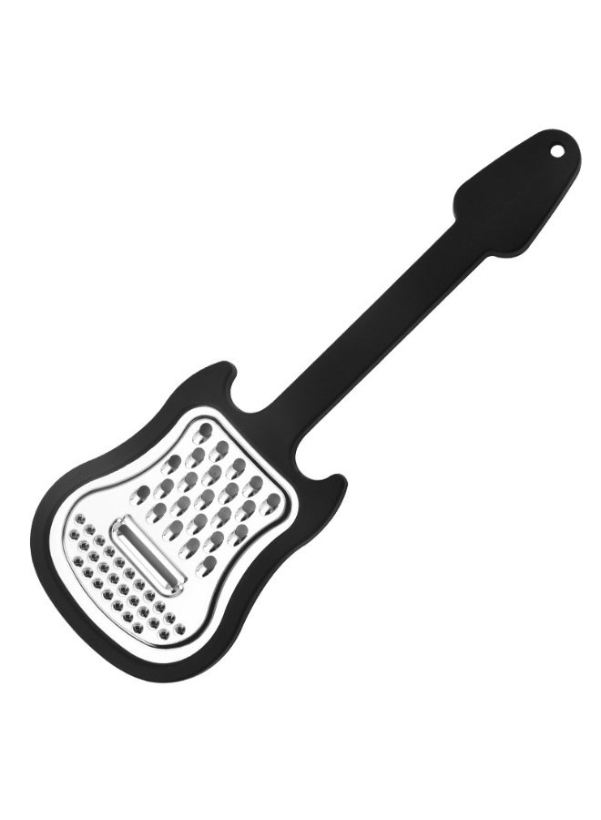 Black Cheese Grater, Stainless Steel Cheese Shredder, Handheld Graters for Kitchen, Food Grater and Shredder Guitar Design, Fruit Pulp Crusher for Kitchen Peeling, Grating and Slicing Tools - Image 1