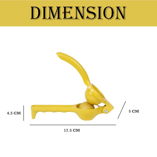 Elan Aluminium Citric Lemon Lime Juice Squeezer | Manual Citrus Press | Juice Extractor | Lemon Crusher | Nimbu Presser (Yellow) - Image 2