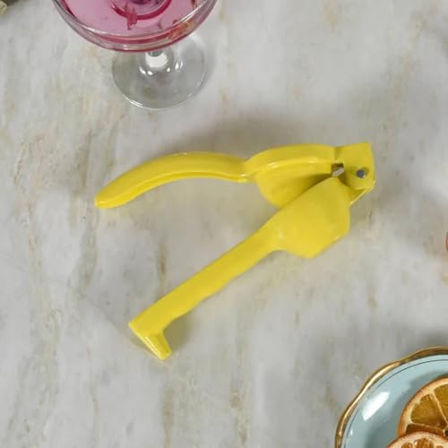 Elan Aluminium Citric Lemon Lime Juice Squeezer | Manual Citrus Press | Juice Extractor | Lemon Crusher | Nimbu Presser (Yellow) - Image 1