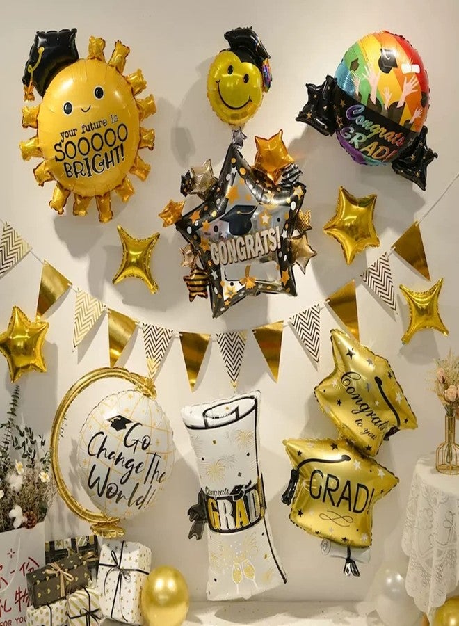 Dzrige Graduation Balloons Congrats Grad Balloons Grad Cap Foil Mylar Balloons for Class of 2026 Decorations | Graduation Party Decorations - Image 4