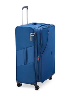 DELSEY Maringa 4 Double Wheels Expandable Soft Large Trolley Size 82 CM / 32 Inch Blue  - Image 2