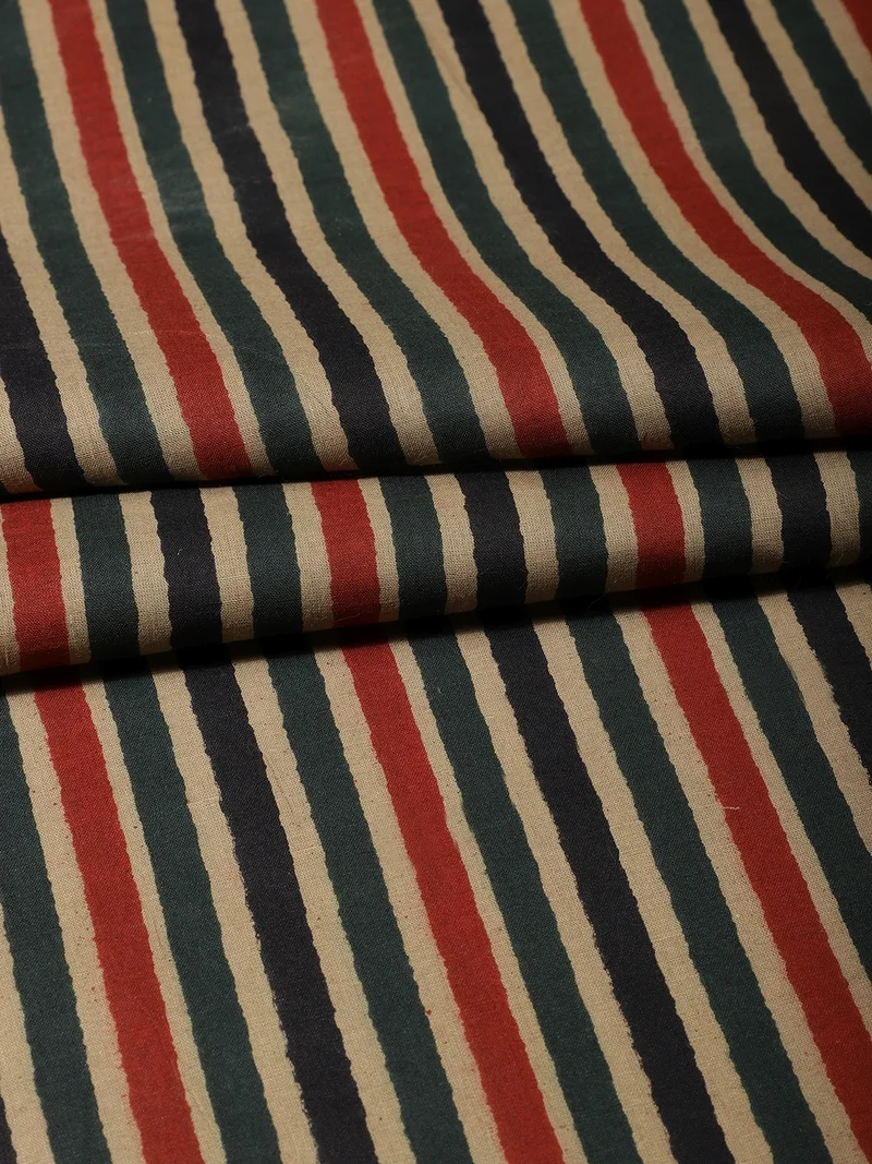 أيه كيه إس Multicolor Vertical Striped Cotton Fabric