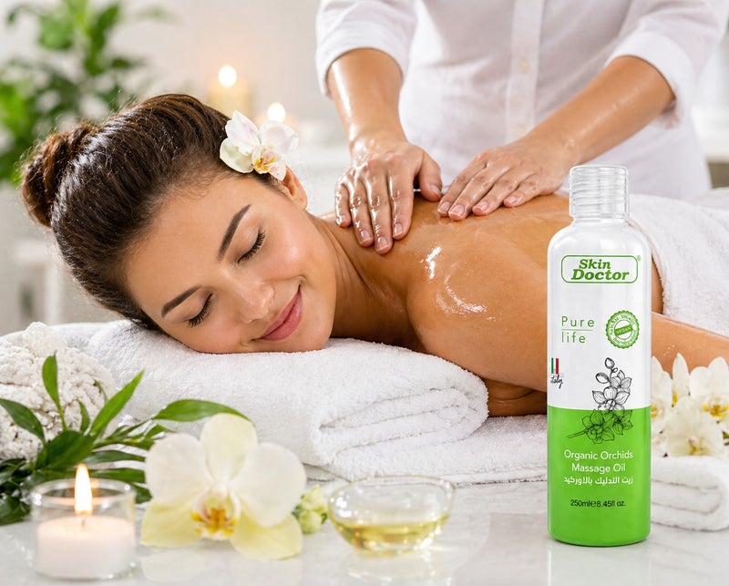 Skin Doctor Organic Orchids Massage Oil 250ml – Relaxing Body Massage Oil for Skin Nourishment & Stress Relief – Moisturizing Aromatherapy Oil for All Skin Types - Image 3