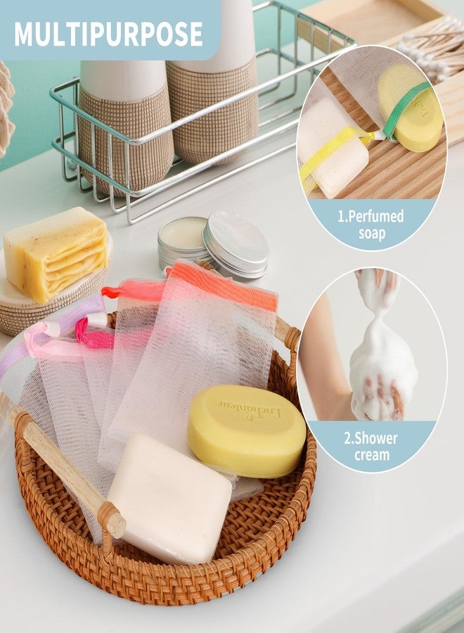 Axigundaone 150 Pcs Mesh Soap Bags For Soap Bars, Handmade Bubble Mesh Bags with Drawstring, Random Color Exfoliating Shampoo Bag for Foaming and Drying - Image 5
